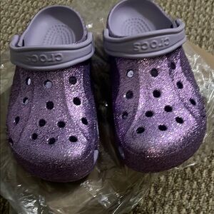 CROCS Purple Sandals with Glitter Finish